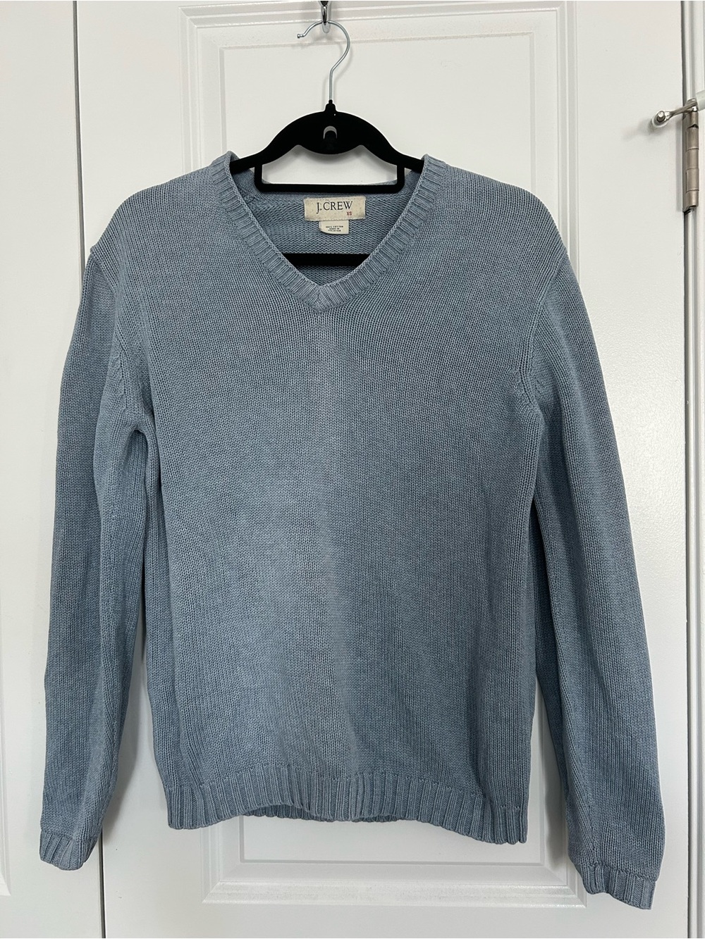 J.Crew Women’s Light Blue 100% Cotton V-Neck Sweater